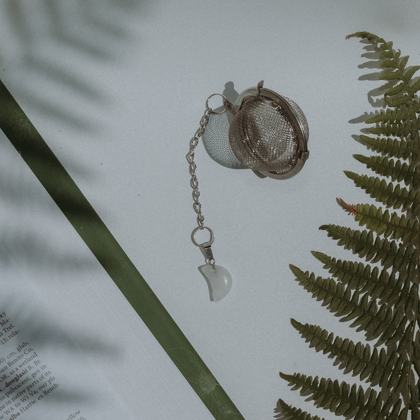 Clear Quartz Moon Crystal Tea Infuser